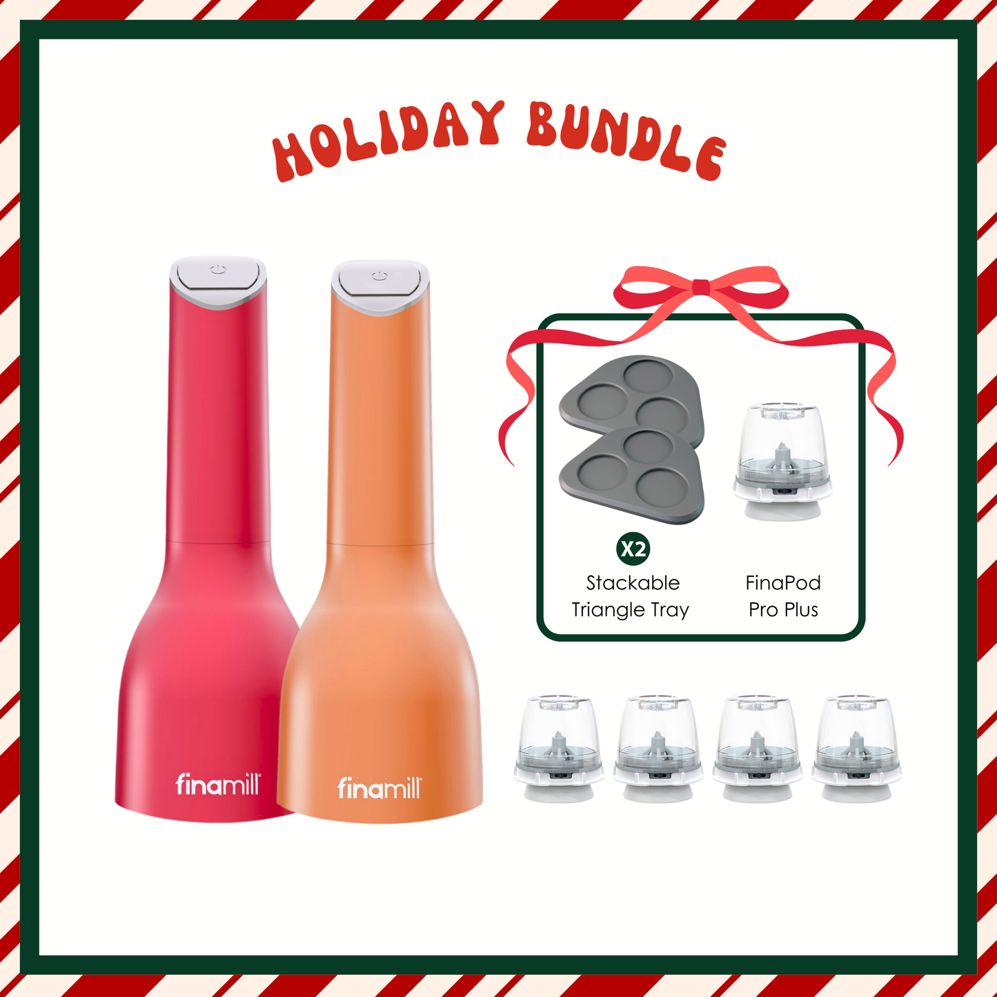 [Holiday Gift Set] FinaMill Pepper Mill & Spice Grinder Jolly Set