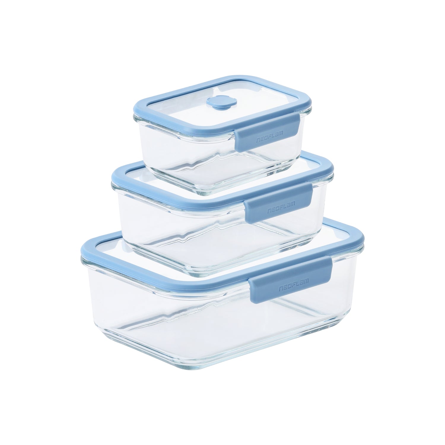 Neoflam Vacu Seal Borosilicate Glass Storage Containers